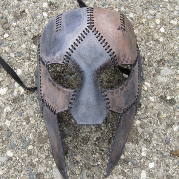 Centurian Leather Mask Steampunk Dieselpunk Wasteland Dystopia rising Burning man Sci Fi Unisex Renaissance Post-apocalyptic