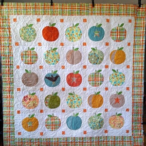 NEW Handmade 68"x 68" Applique Pumpkins Fall Autumn Quilt
