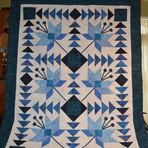 NEW Handmade 78x104 Geese In The Lilies Batik Quilt