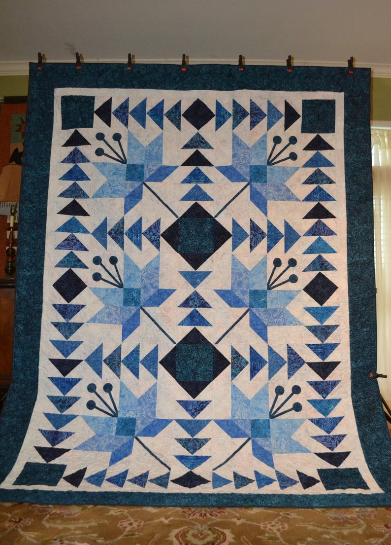 NEW Handmade 78x104 Geese in the Lilies Batik Quilt Etsy