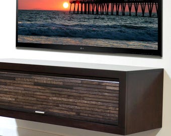 Modern Floating TV Stand Wall Mount Console - ECO GEO - Espresso
