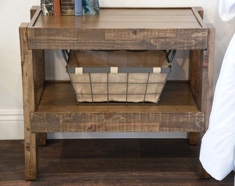 Rustic Nightstand Etsy
