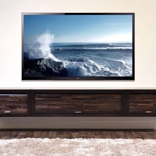 Curved Wall Mount Floating Entertainment Center TV Stand Arc Etsy