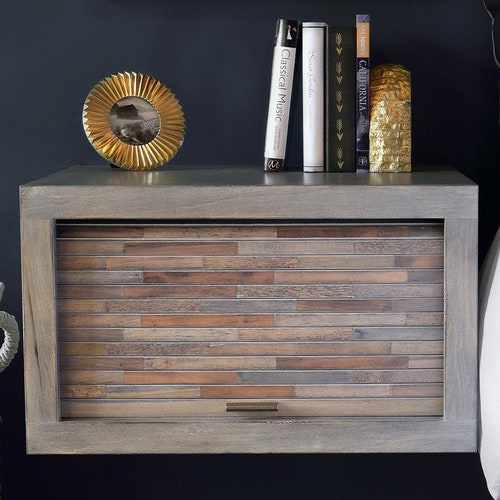 Modern Gray Floating Nightstand Wall Mount Night Stand ECO Etsy