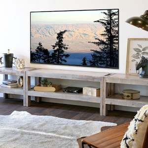 Gray Rustic Wood Reclaimed TV Stand Entertainment Center - presEARTH Lakewood