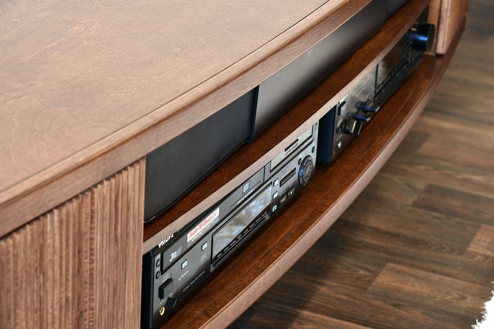 Mid century modern cheap floating entertainment center