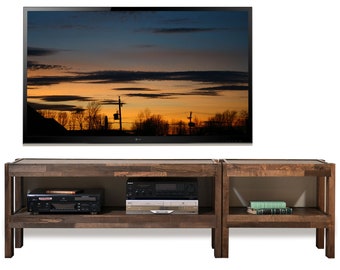 Rustic Wood TV Stand Entertainment Center Media Console - presEARTH Spice