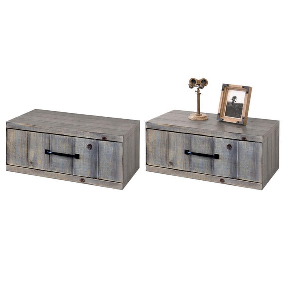 Rustic floating deals nightstand