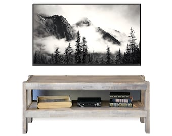 Gray Rustic Wood TV Stand Console - presEARTH Lakewood