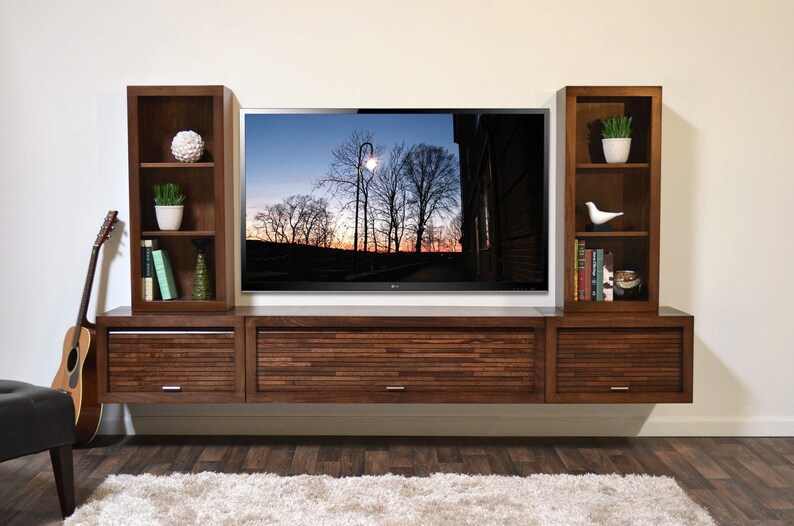 Floating Entertainment Center Hanging Wall Mounted Tv Stand Image 0