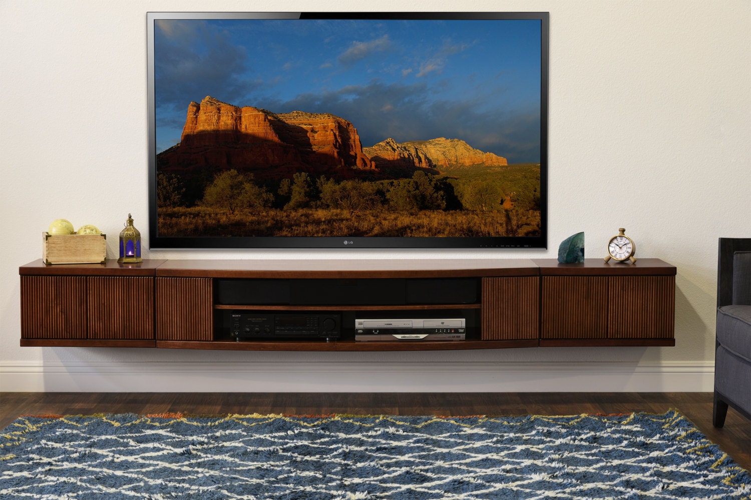 Wall Mounted Floating TV Stand Entertainment Console Curve Wall Mounted Floating TV Stand Entertainment Console Curve