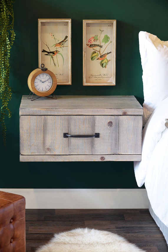 Farmhouse floating nightstand deals