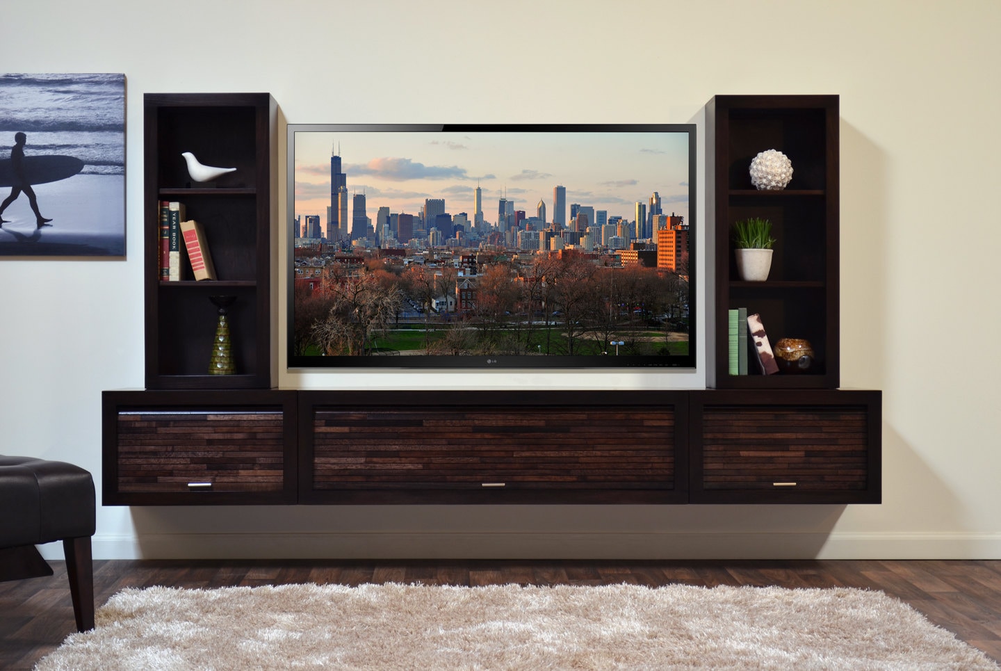Modern Wall Mounted Floating TV Stand Entertainment Console Etsy