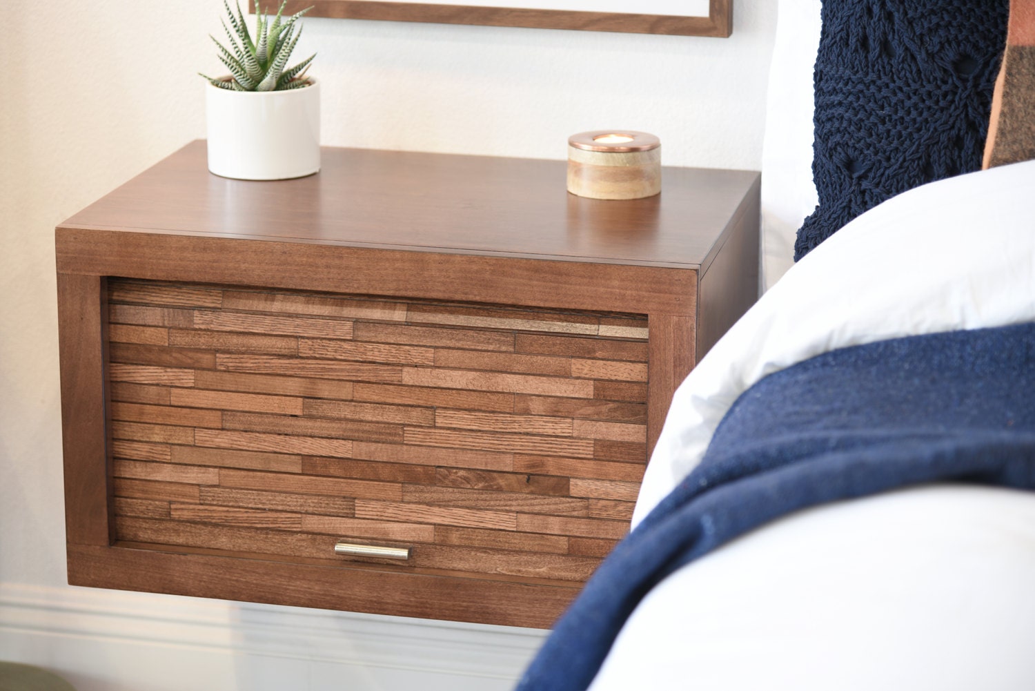 Modern Hanging Floating Wall Mount Nightstand Hidden Storage Etsy