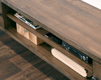 Handcrafted Rustic Wood Floating TV Stand Cottage Entertainment Center Pine Creek Spice Etsy