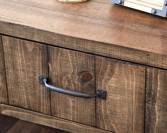 Rustic Barn Wood Style Floating TV Stand Wall Mount Entertainment