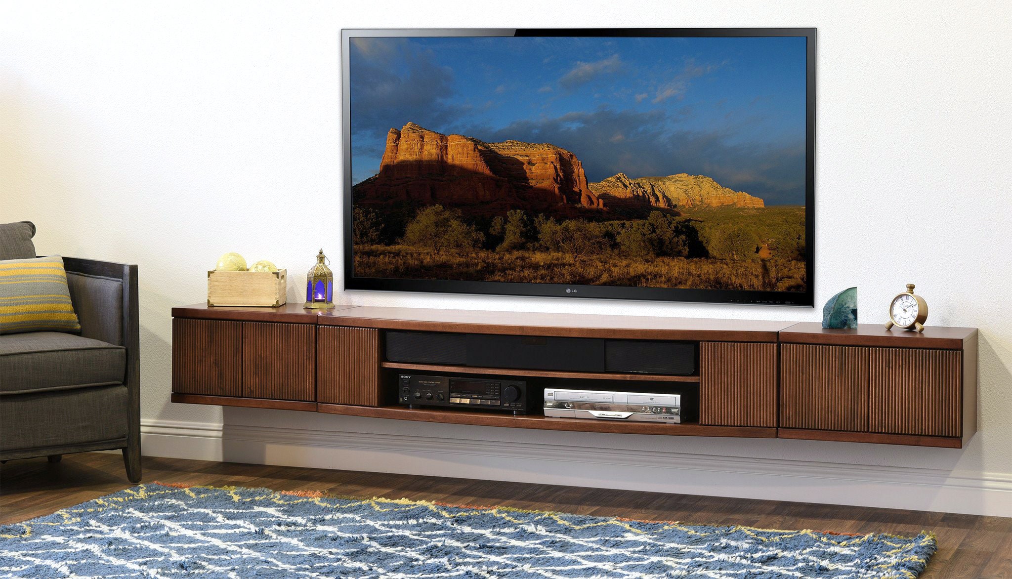 Tv stand floating on sale wall