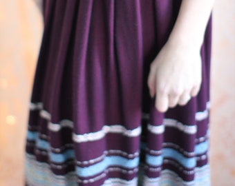 Embroidered Wool Skirt