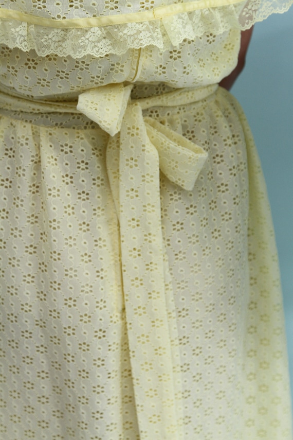 1970's Handmade Eyelet Maxi Dress with Ruffles - image 10