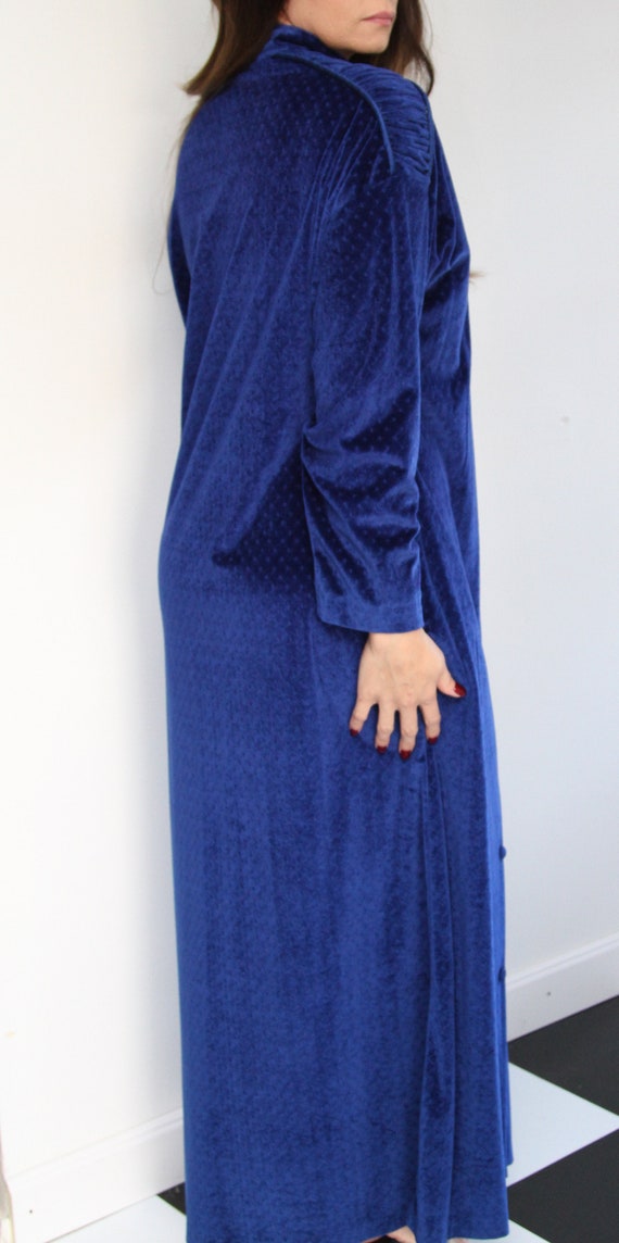 Mid Century Full Length Bathrobe in Royal Blue by… - image 5