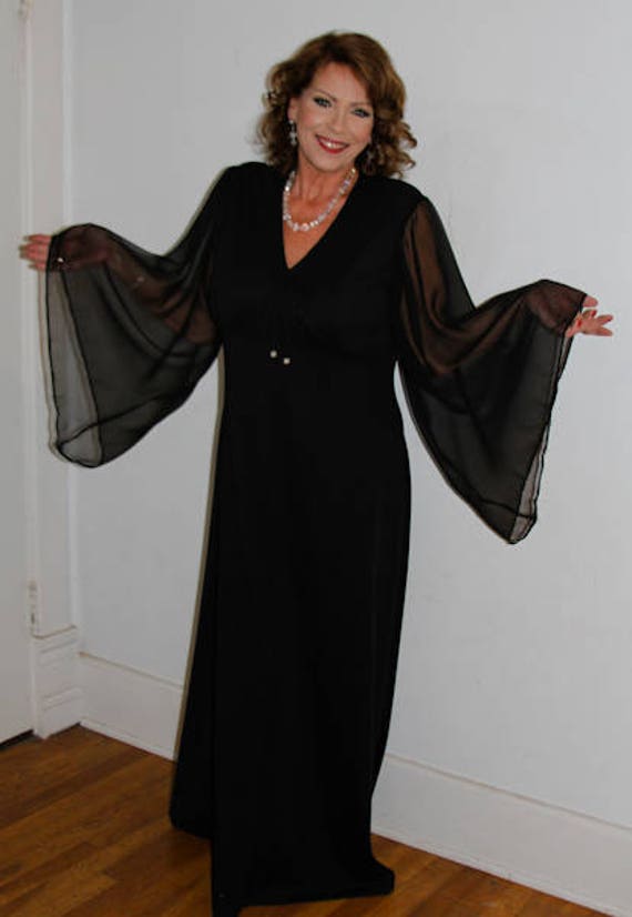 Vintage Black Full Length Party Dress 