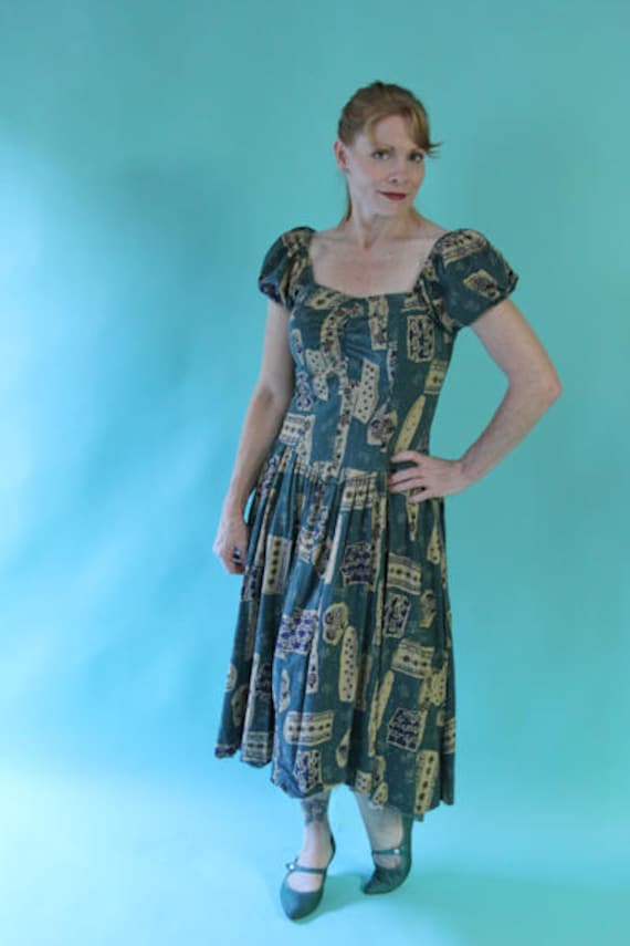 Vintage Pocketed Cotton Rayon Casual Day Dress by 