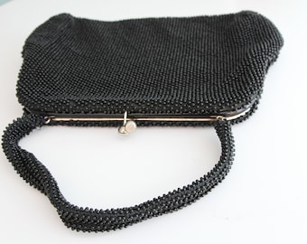 1950s Vintage Corde Bead Large Beaded Evening Bag