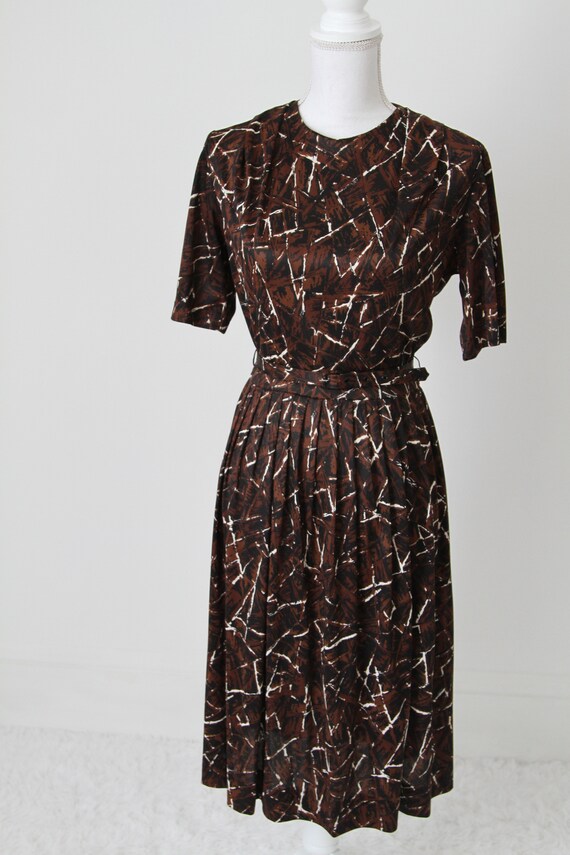 1950's Belted Jersey Secretary Dress by Kay Whitn… - image 6