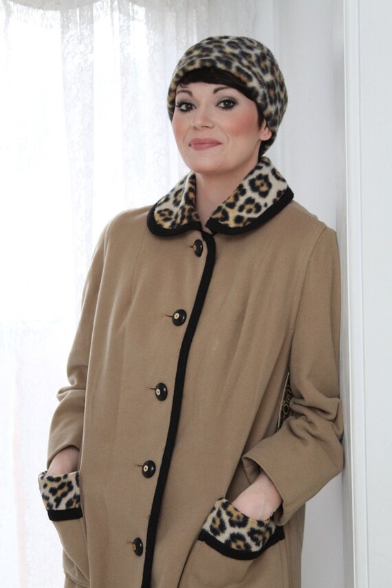 1960's Wool Coat with Leopard Lining by M. Liman C