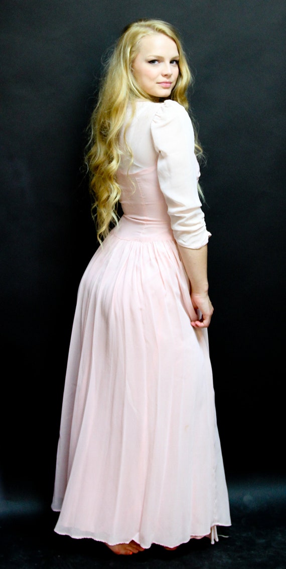 Rare 1930's Pastel Pink Gown with Side Metal Zipp… - image 9