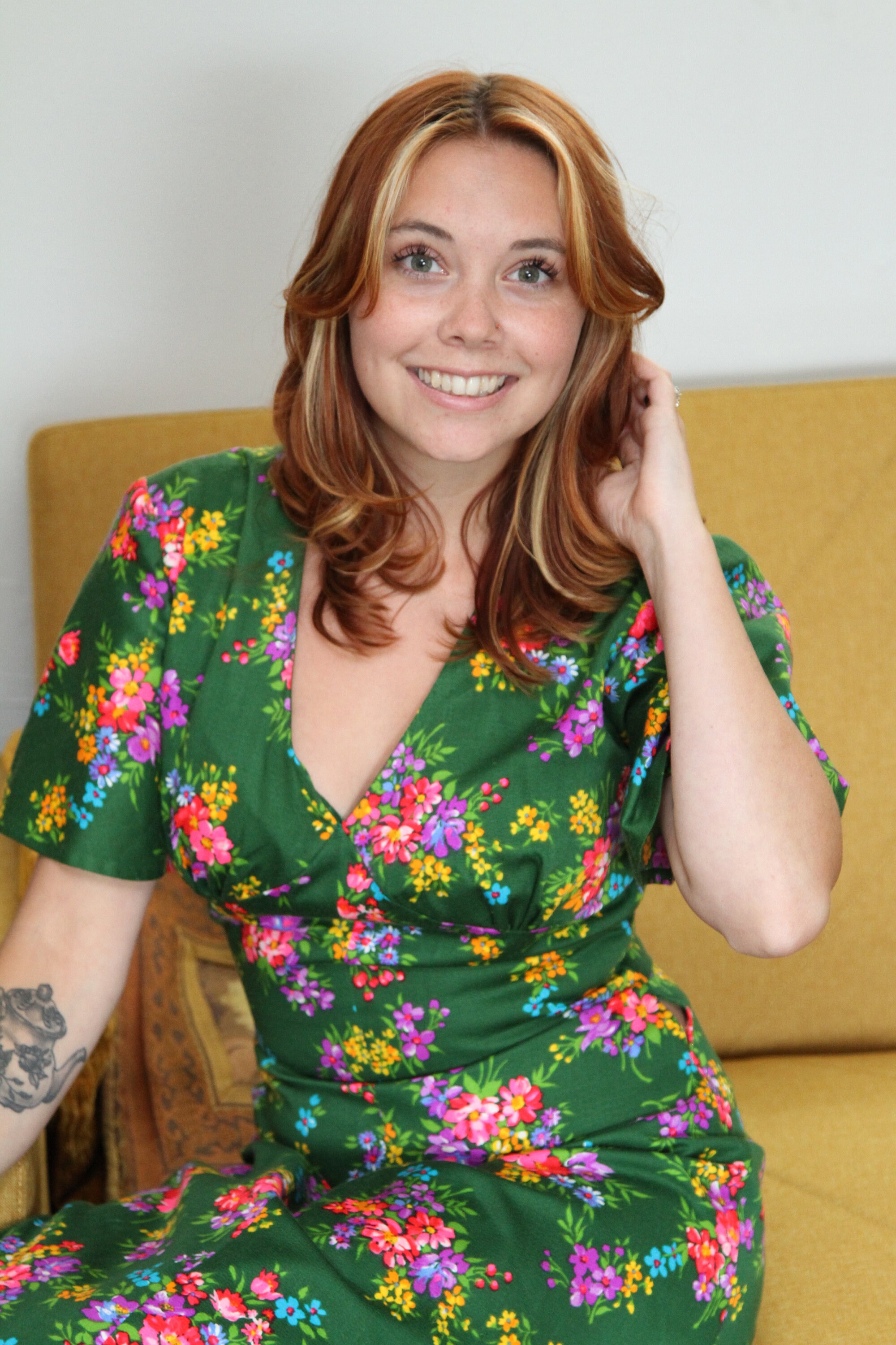 1970s Iconic Empire Waist Bell Sleeve A Line Maxi Dress in Floral