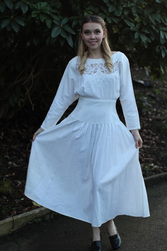 white linen cocktail dress