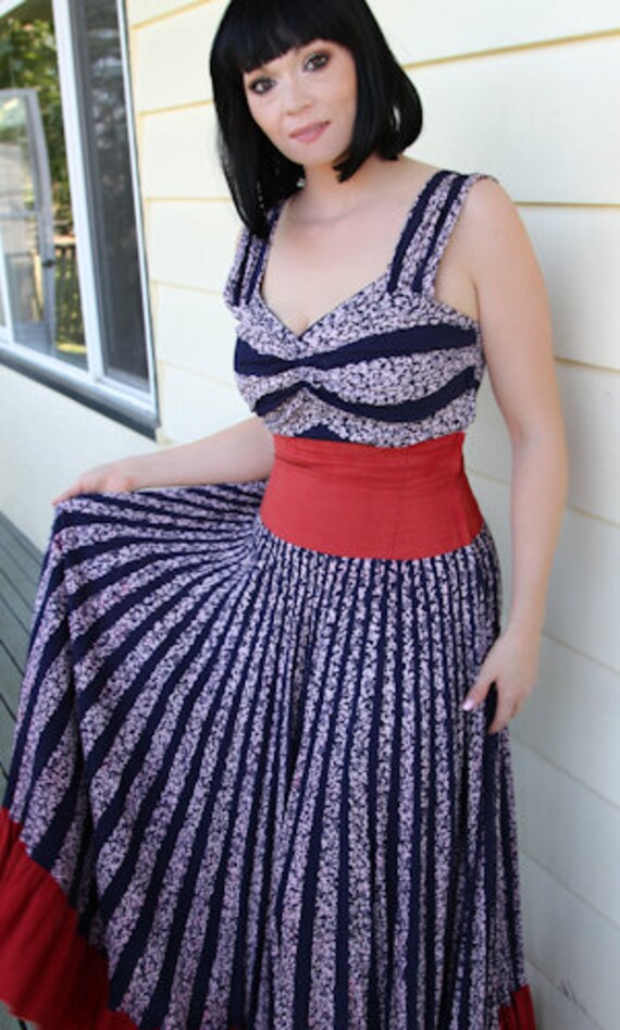 1940's Handmade Maxi Dance Dress with Huge Circle… - image 2