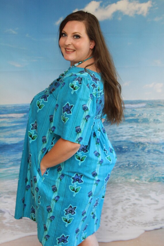 Vintage Cotton Hawaiian Muu Muu, Housedress, or D… - image 8