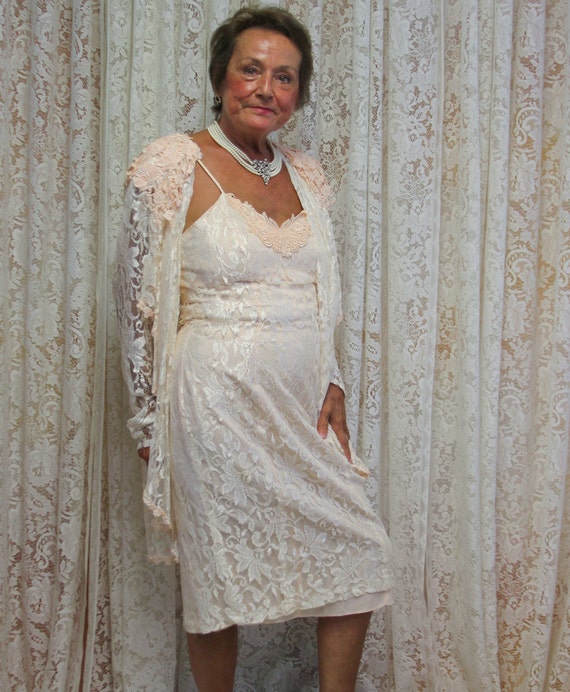 1980's Lace Dress With Jacket Cocktail Party Dress by A La Carte in Size  7/8 - Etsy