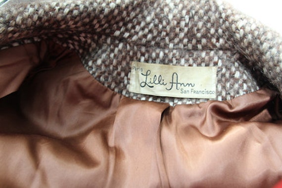 1960s Lilli Ann Swing Coat in Brown Tweed in Size… - image 8