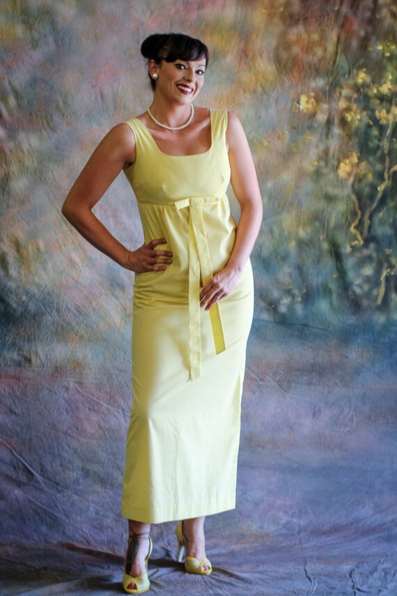 1960's Empire Waist Maxi Dress by Tori Richard