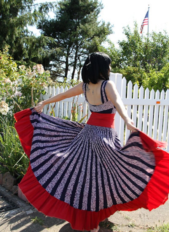 1940's Handmade Maxi Dance Dress with Huge Circle… - image 5