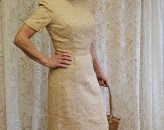 1960s Wool Shirtdress, Classic Vintage, 60's Wiggle Dress, Pencil Dress, Church Dress,