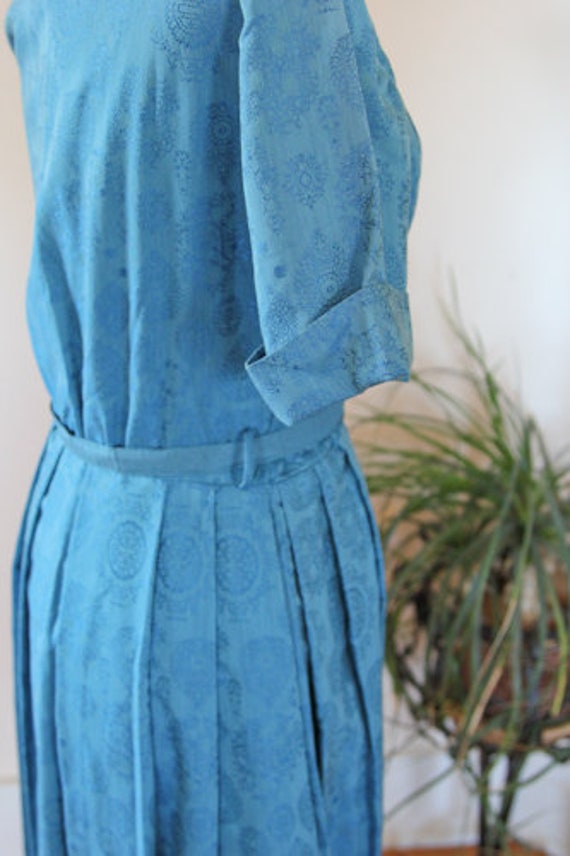 50's Vintage Coquette Shirt Waist Day Dress in te… - image 7