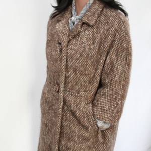 1960s Lilli Ann Swing Coat in Brown Tweed in Size 8 Forstmann Winter Wool Coat