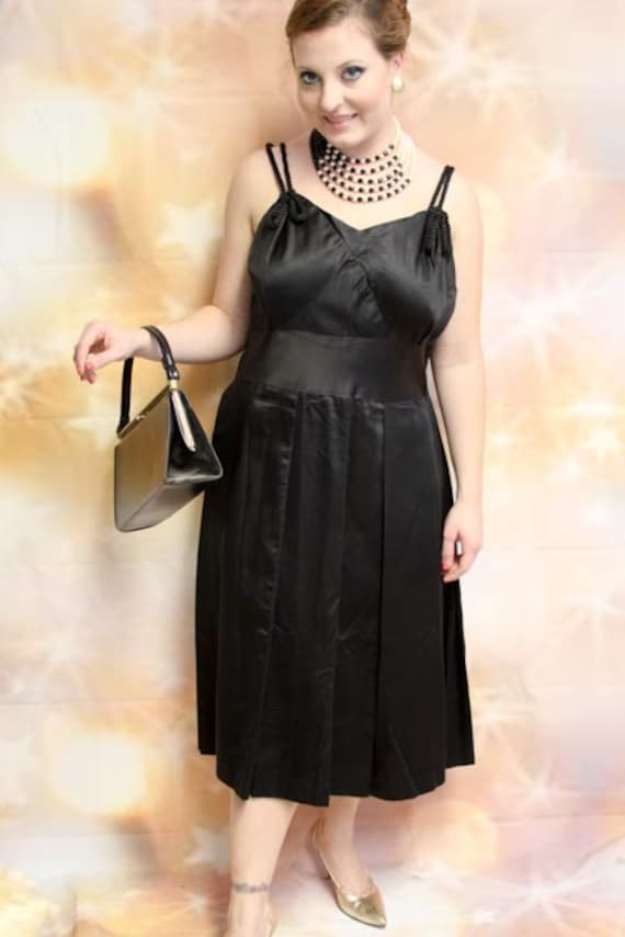 1940's Black Fancy Cocktail Party Dress or Summer… - image 1