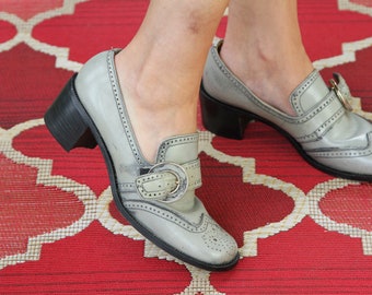 Vintage 1960s Lamica Leather Slip On Loafers Made in Italy Size 6.5 Narrow