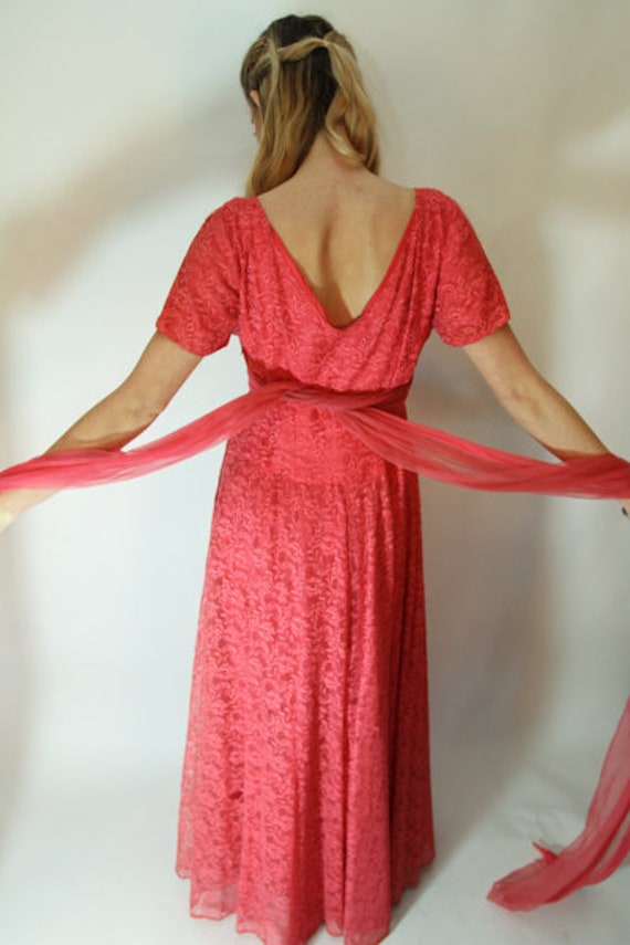 Fabulous 40's Evening Gown -Lace Cocktail Dress o… - image 3