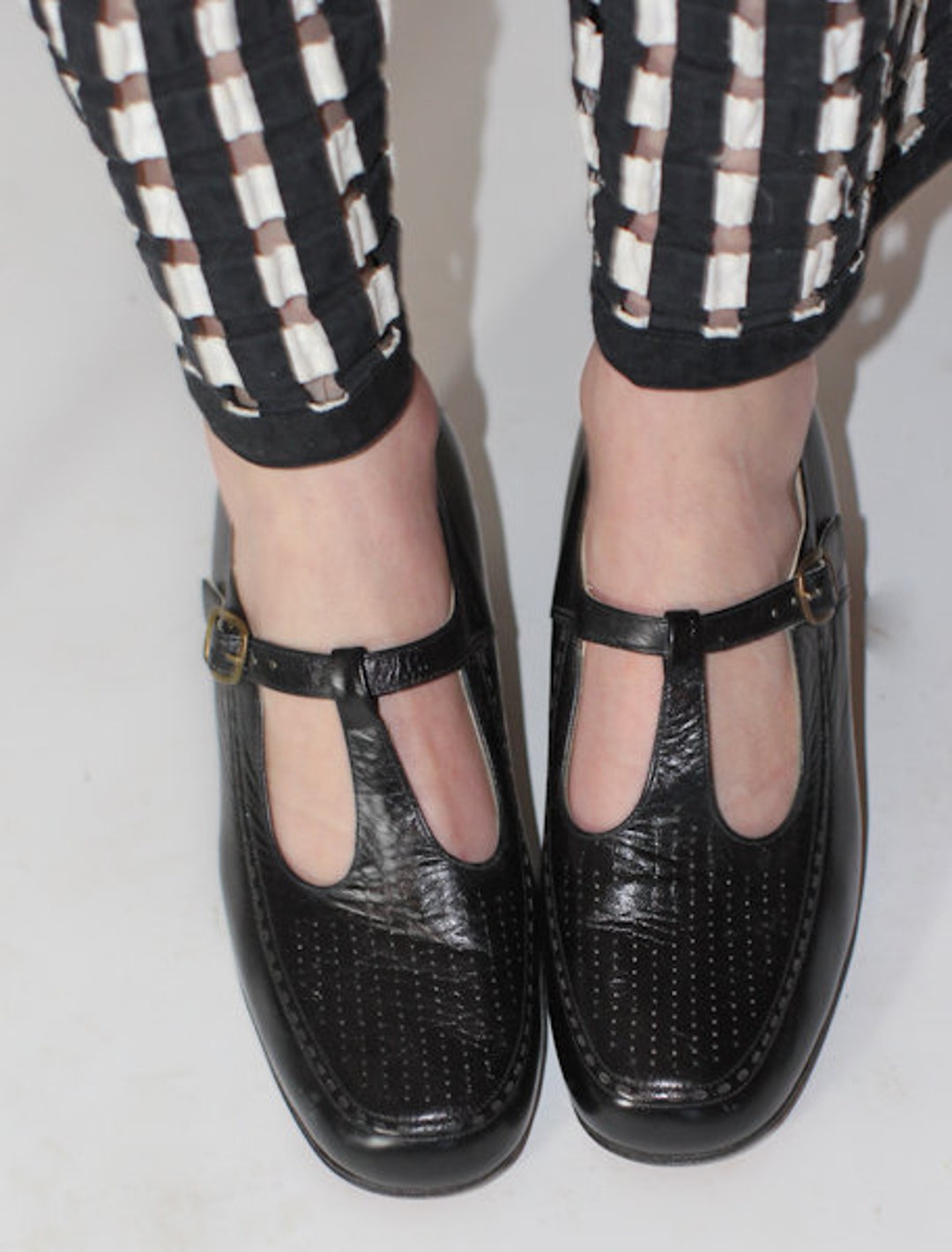 Vintage Spiess Shoes Made in Germany, Mary Jane T Strap, Low Heel