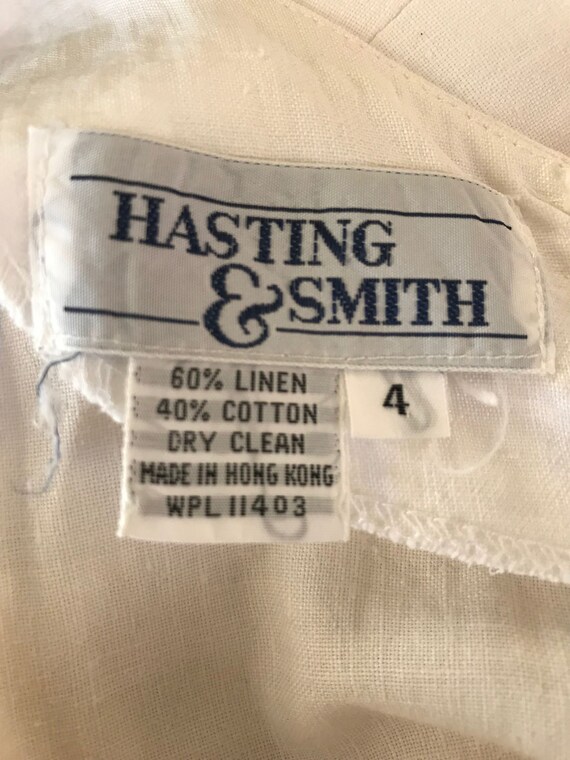 1980's Hasting & Smith Vintage White Linen Cockta… - image 7