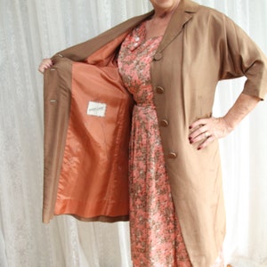 1950&#39;s Mary Lane Long Duster Coat in Copper Color