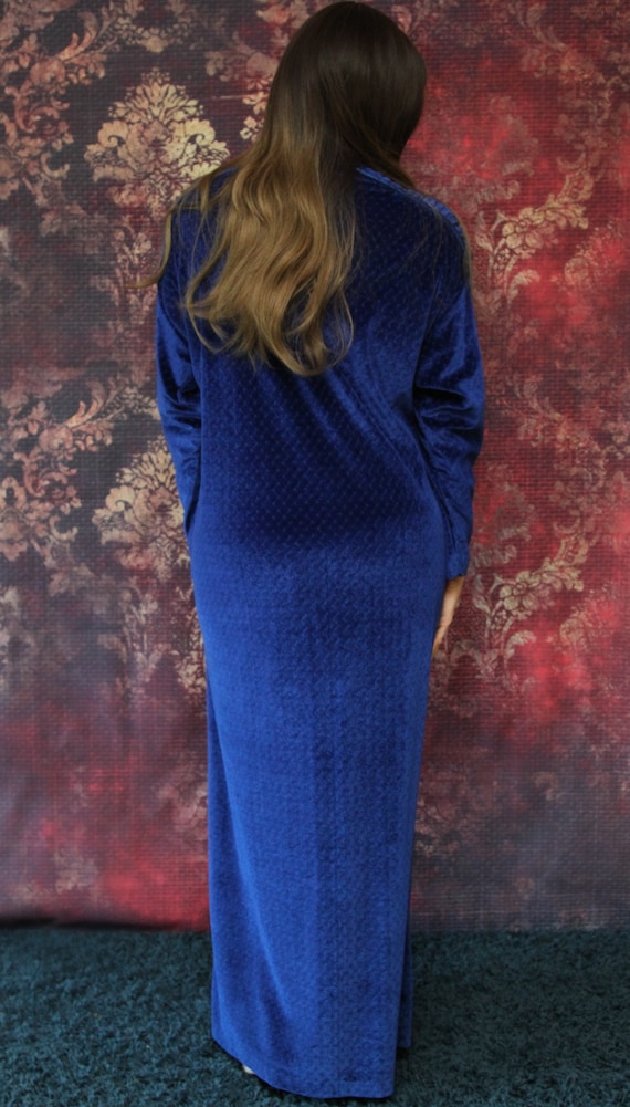 Mid Century Full Length Bathrobe in Royal Blue by… - image 4