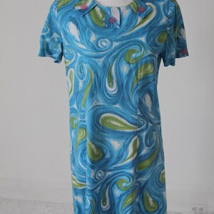 1960's Cotton Day Dress or Shift Dress in Paisley Print image 6