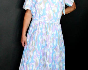 1950's Belted Crepe Secretary or Church Dress